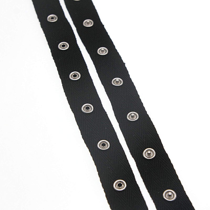 SHUNLI Snap Button Tape Ribbon Fasteners Trim Buckles for Tailor DIY Sewing Crafts Black and White(Black,3 Yards/Pack),SHUNLI - Image 2